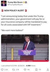 Trump promised government funded IVF or mandated insurance coverage
