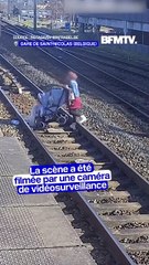 Une mère risque sa vie et celles de ses deux enfants en tentant de traverser des voies ferrées en Belgique