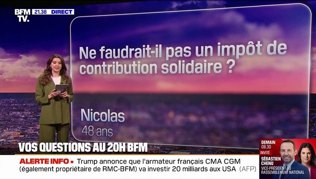 Sécurité européenne: ne faudrait-il pas un impôt de contribution solidaire ? Vos questions au 20H BFM