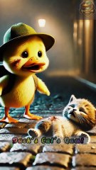 Help from a Friend: Duckling Saves Injured Kitten 🐥 | DuckRescue | CuteAnimals | AnimalRescue