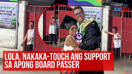 Lola, nakaka-touch ang support sa apong board passer | GMA Integrated Newsfeed
