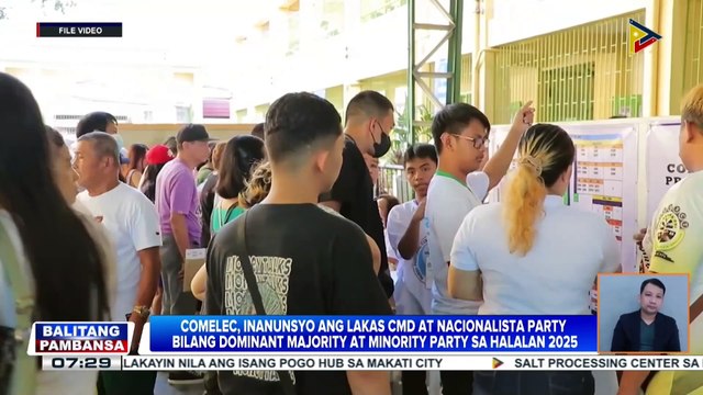 COMELEC, inanunsyo ang Lakas-CMD at Nacionalista Party bilang dominant majority at minority....