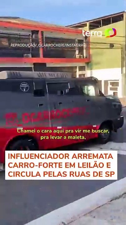 Influenciador arremata carro-forte em leilão e circula pelas ruas de SP #shorts