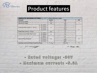 SSS3401L-VB is a SOT23 package P-Channel field effect MOS tube