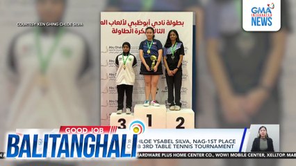 PH table tennis player Chloe Ysabel Silva, nag-1st place sa Abu Dhabi Rachet Club 3rd Table Tennis Tournament | Balitanghali