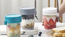 Perfect for DIY oats & storing grains, salads Portable Breakfast Oatmeal Cup with Lid & Spoon