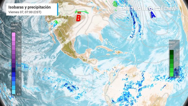 Nueva masa de aire y frente frío 33 sobre el Noroeste de México
