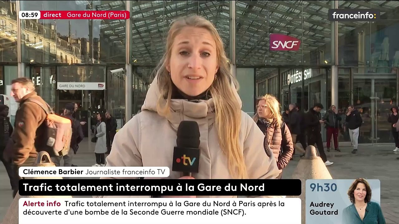 Gare du Nord: Le trafic interrompu ce matin après la découverte d’une bombe de la Seconde Guerre mondiale va rester "fortement chamboulé toute la journée", previent le ministre chargé des Transports