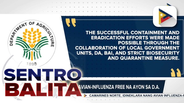 Camarines Norte, avian influenza-free na ayon sa D.A.