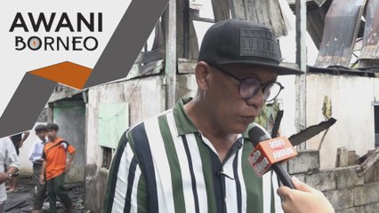 Rumah dua tingkat musnah dijilat api di Kg Tabuan Lot