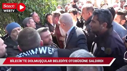 Bilecik'te dolmuşçular belediye otobüsüne saldırdı