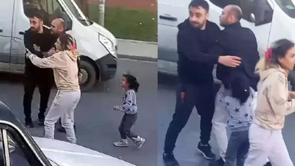 Esenyurt’ta trafikte kavga: Çığlık çığlığa ağlayıp babasını engellemeye çalıştı