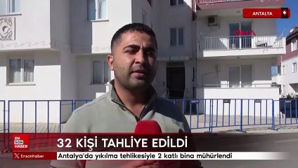 Antalya'da yıkılma tehlikesiyle 2 katlı bina mühürlendi