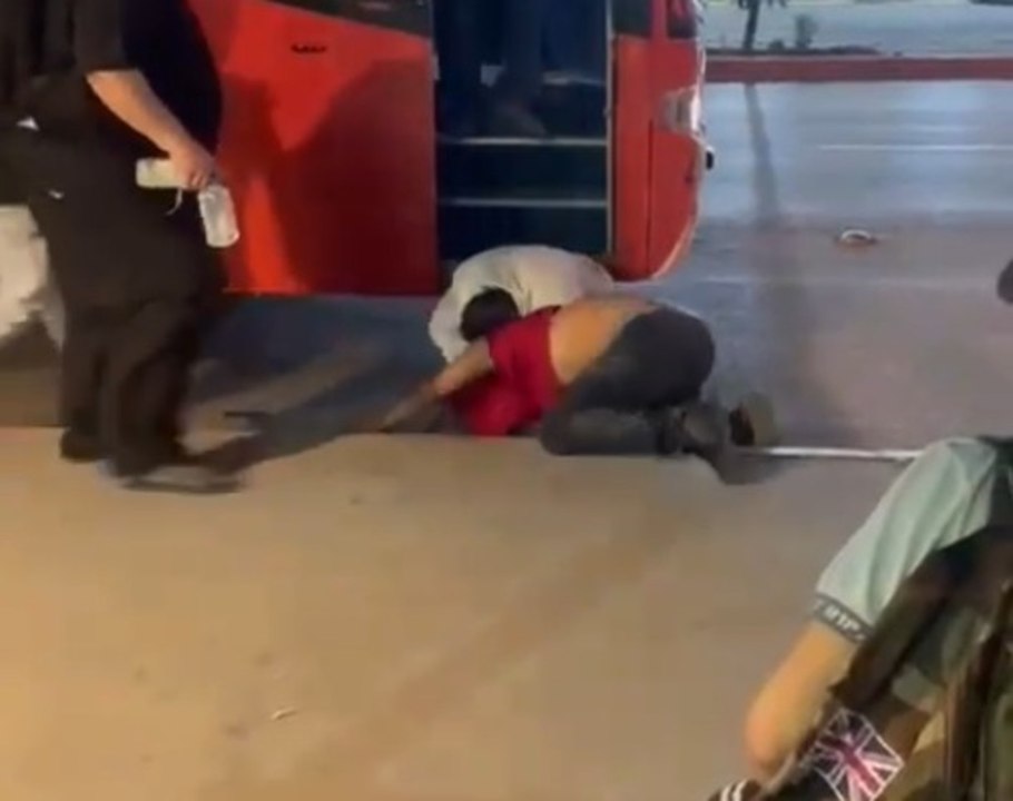 Pelea de choferes de transporte público en Juárez