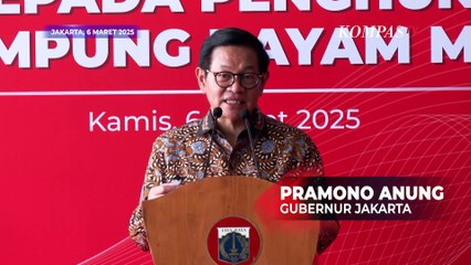 Pramono Anung Sebut Nama Anies Saat Serahkan Kunci Rusun Kampung Bayam