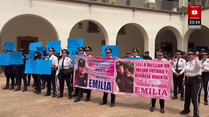 Mujeres policías protestan y exigen justicia por el homicidio de compañera en Sinaloa