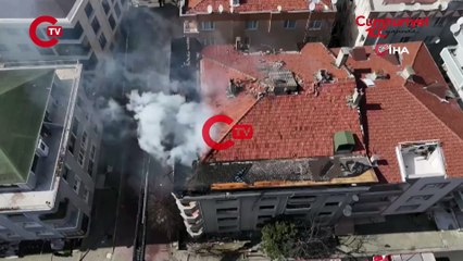 İstanbul'da korkutan çatı yangını!