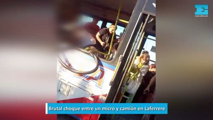Brutal choque entre un micro y camión en Laferrere