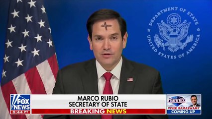 ABD Dışişleri Bakanı Marco Rubio alnında haç ile TV'ye çıktı