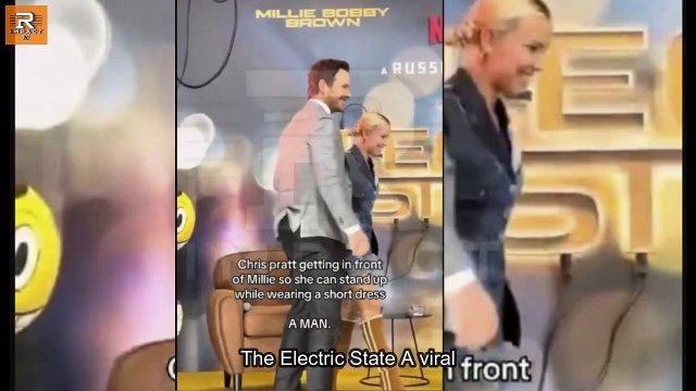 Chris Pratt shields Millie Bobby Brown from being exposed in denim miniskirt at ‘Electric State’