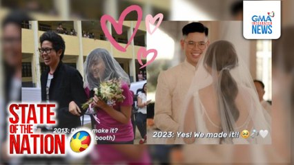 "Did we make it?" Tiktok Challenge: High school couple na nag-wedding booth, happily married na | SONA
