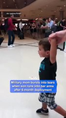 Military mom bursts into tears when reuniting with her son 🥹❤️