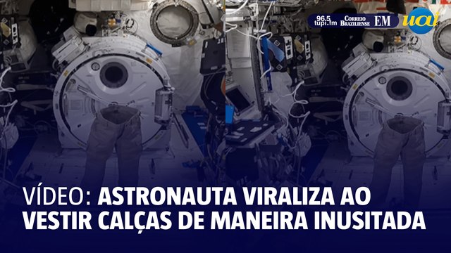 Astronauta viraliza ao vestir calças de maneira inusitada