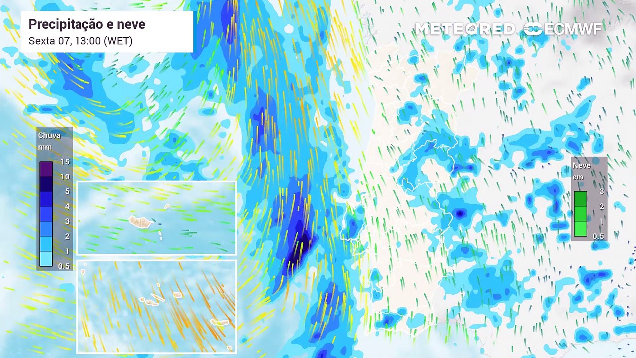 Tempestade Jana chegou hoje a Portugal e deixará tempo instável até terça-feira, 11 de março