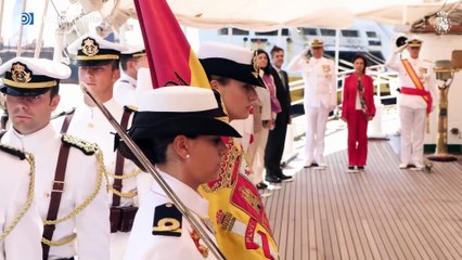 La Princesa de Asturias preside la jura de bandera en Uruguay a bordo del 'Juan Sebastián Elcano'