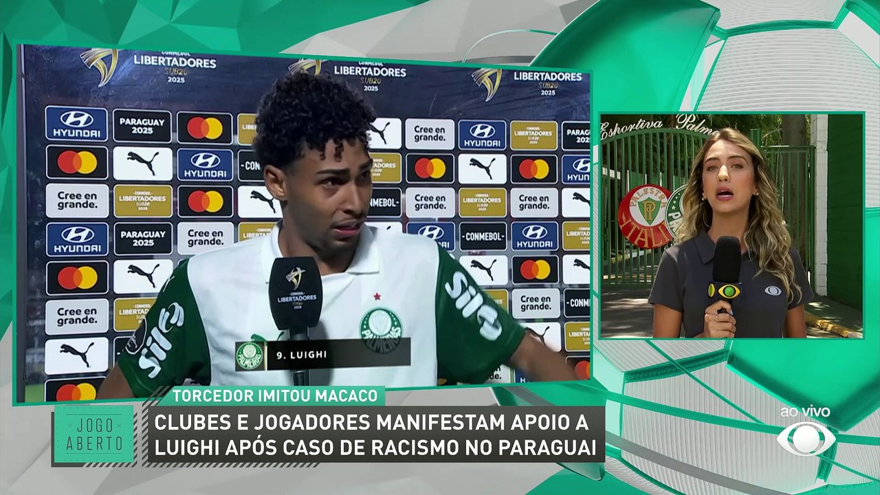 Clubes e jogadores demonstram apoio a Luighi, do Palmeiras, após caso de racismo na Libertadores Sub-20