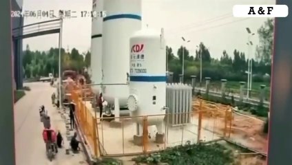PRESSURIZED TANK EXPLODES & FLIES LIKE A ROCKET