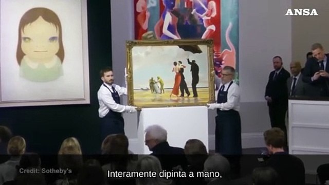 Venduto all'asta un raro dipinto di Banksy (ispirato a un Vettriano)