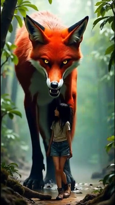 Giant Wolf Protect Little Cute Girl 😍😇