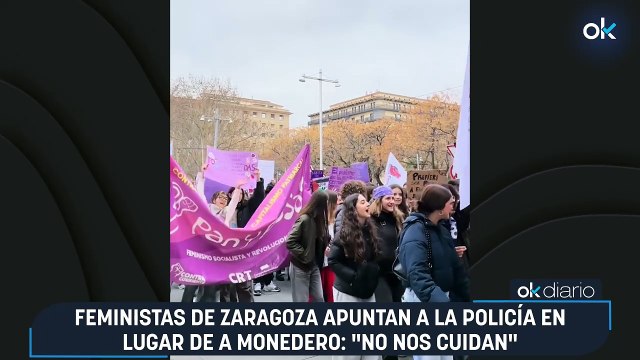 Feministas de Zaragoza apuntan a la policía en lugar de a Monedero: No nos cuidan