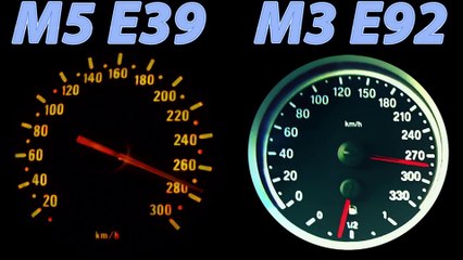 BMW M5 E39 vs BMW M3 E92 Sound + 0-280 Acceleration Autobahn Onboard V8