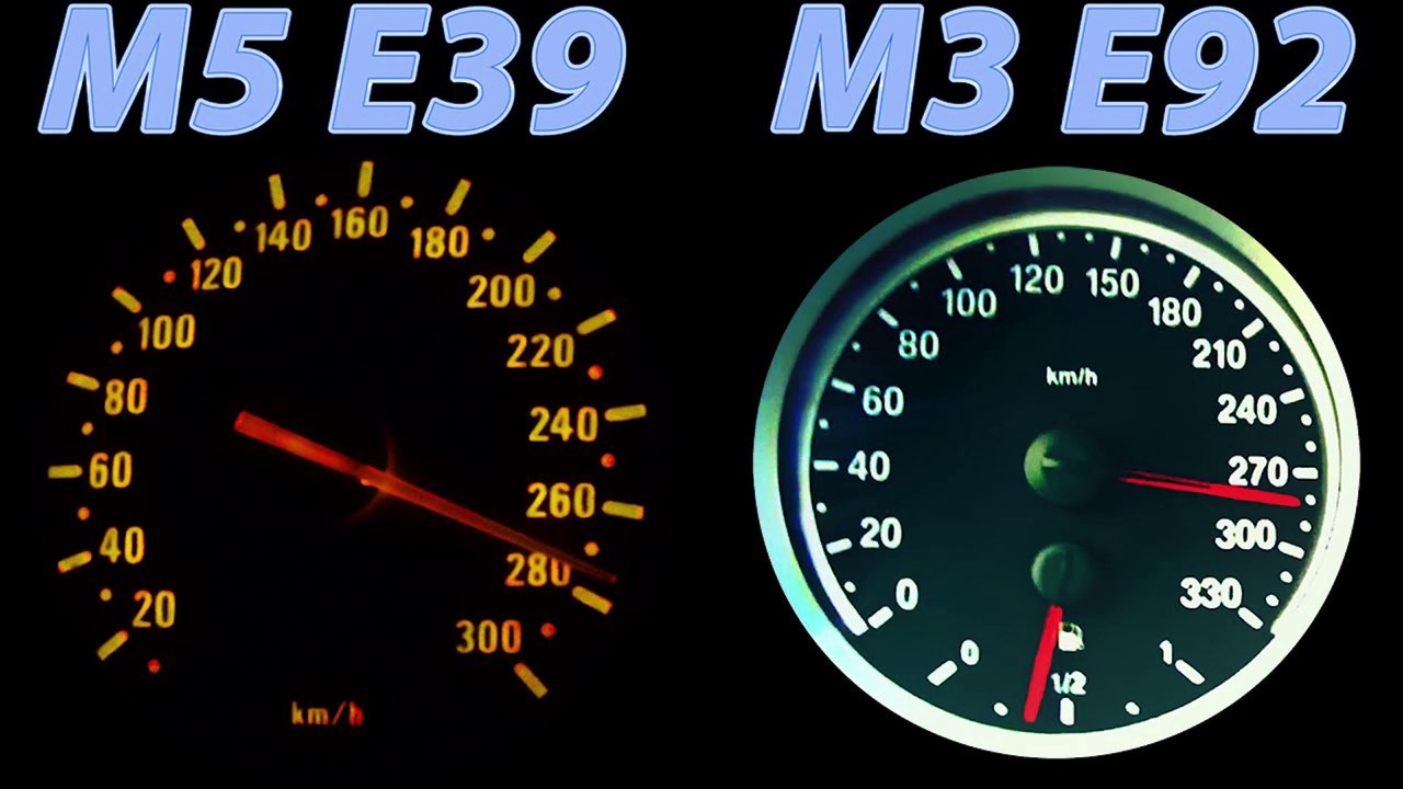 BMW M5 E39 vs BMW M3 E92 Sound + 0-280 Acceleration Autobahn Onboard V8