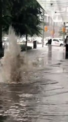 Heavy Rain Floods Roads in Toronto, Canada