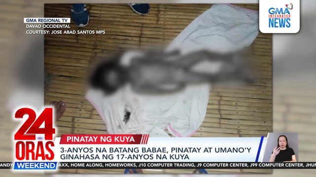 3-anyos na batang babae, pinatay at umano'y ginahasa ng 17-anyos na kuya | 24 Oras Weekend