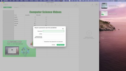 How to Password Protect Your Spreadsheet On the Numbers Application Using a Mac - Tutorial | New
