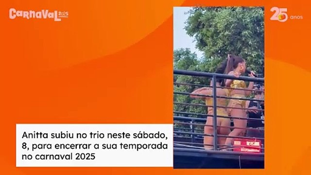 Vestida de Rebecca Andrade, Anitta canta hit do carnaval ao lado de J. Eskine em seu último bloco