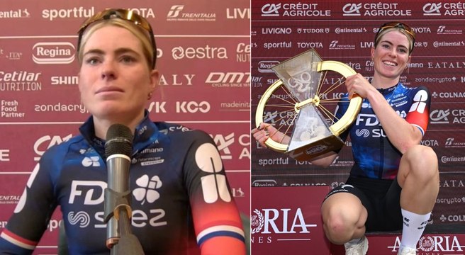 Cycling - Strade Bianche 2025 - Demi Vollering filled with emotion in press conference : It was scary to move to FDJ-SUEZ... but now I feel I'm free and happy on the bike