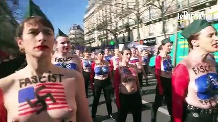 "Heil Donald Trump" : coup d'éclat des Femen à la manifestation du 8 mars