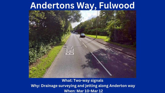 Roadworks starting in Preston (10/3-16/3)