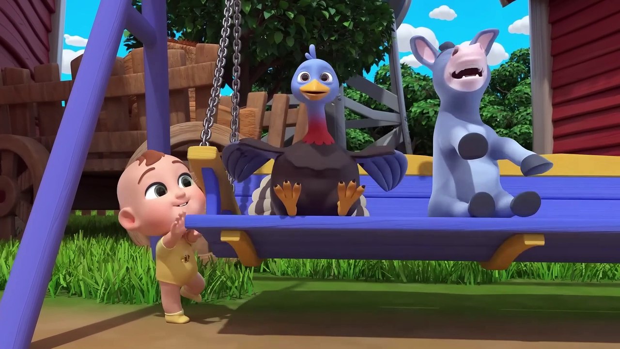 Nursery Rhymes - Animals(Goat, Turkey, Donkey) Play on the Swing Nursery Rhymes & Kids Songs