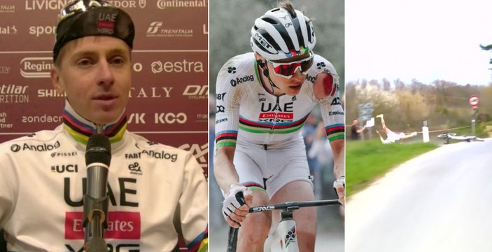 Cycling - Strade Bianche 2025 - Tadej Pogacar : My crash... I just went too fast and slipped, shit happens