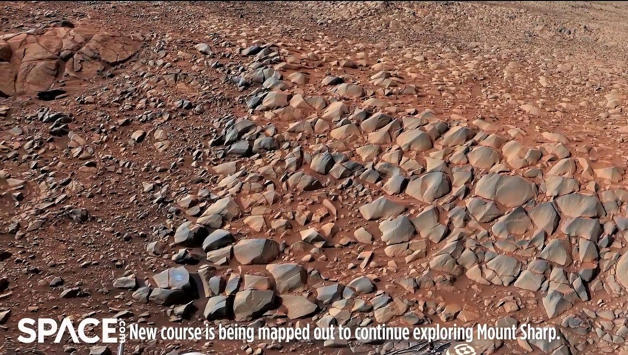 Sharp Martian Rocks Turns Curiosity Rover