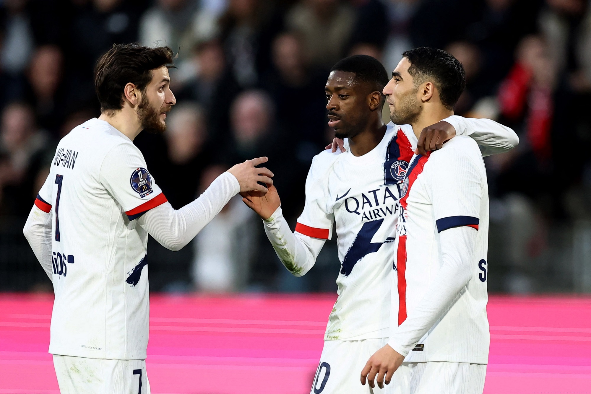 Dembele hits double as PSG win ahead of Liverpool return