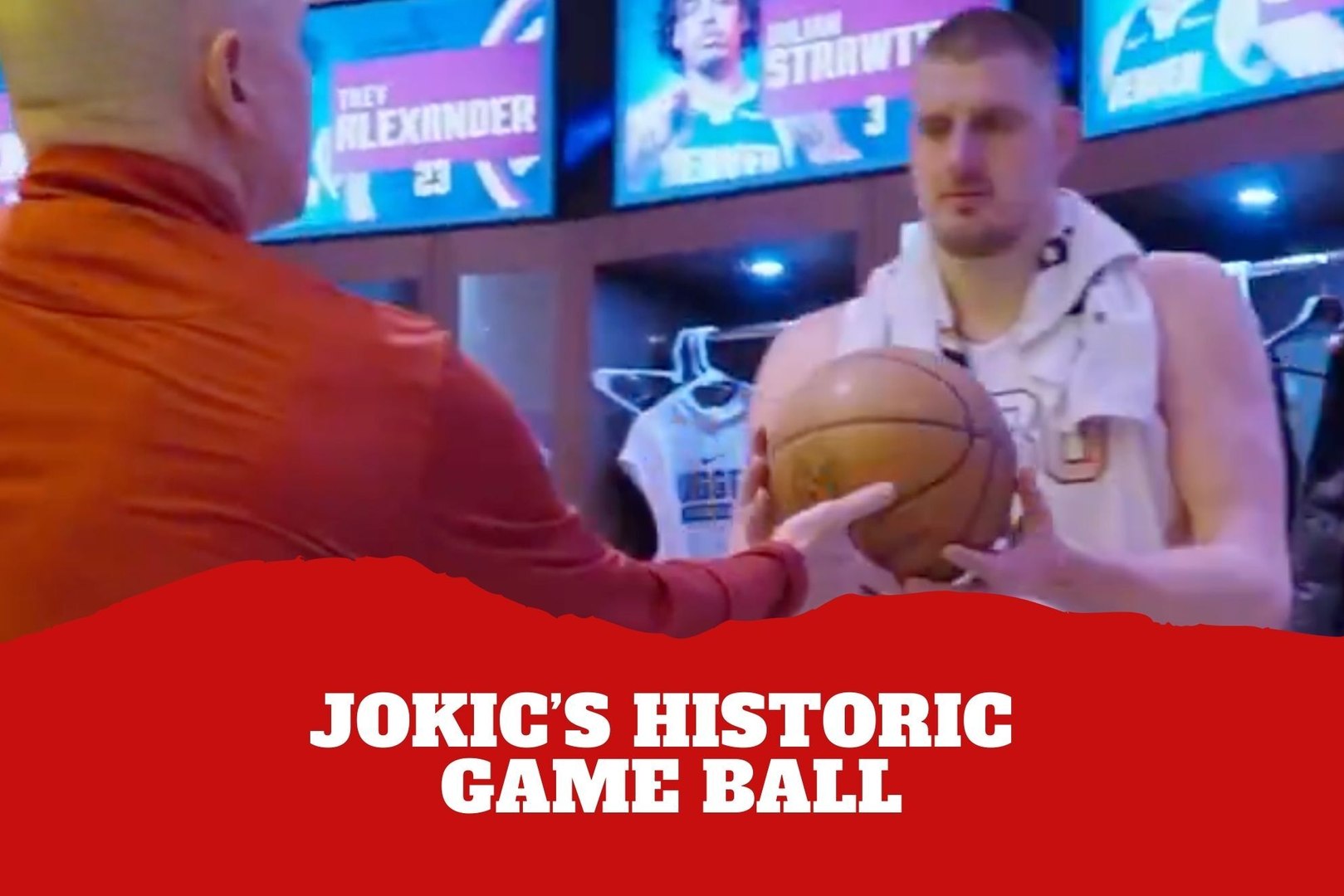 No hesitation! Nikola Jokic immediately gives away an historic game ball he earned with Denver