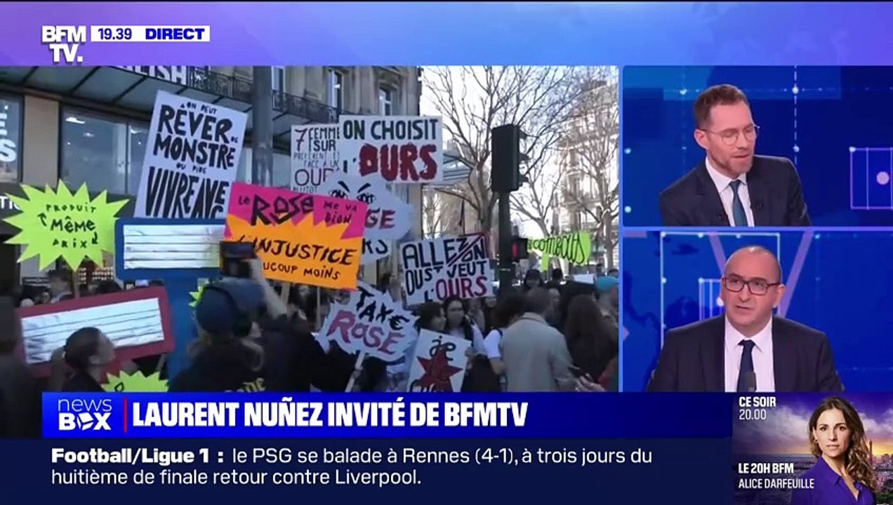 Défilé du 8-Mars à Paris: "Il a fallu protéger" le collectif d'extrême droite "Némésis" et le collectif de femmes juives "Nous Vivrons", déclare Laurent Nunez
