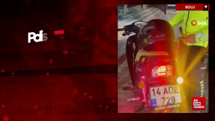 Bolu'da trafik polisinden kaçan motosikletli cezadan kaçamadı
